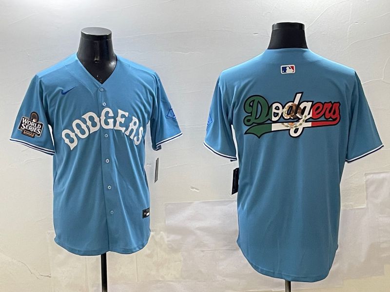 Men Los Angeles Dodgers Blank Light Blue Throwback Game 2025 Nike MLB Jersey style 3